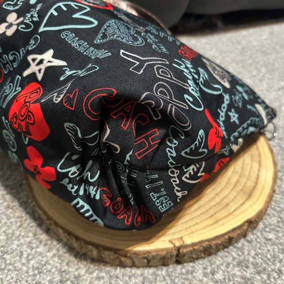 Coach Poppy Black Graffiti Shoulder Bag Tote Purse - Picture 4 of 14